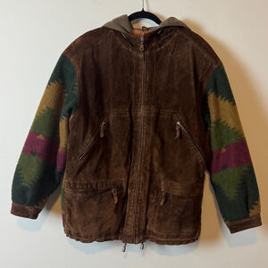 Vintage Winlit Western Suede Leather Jacket Multi-color size Medium
